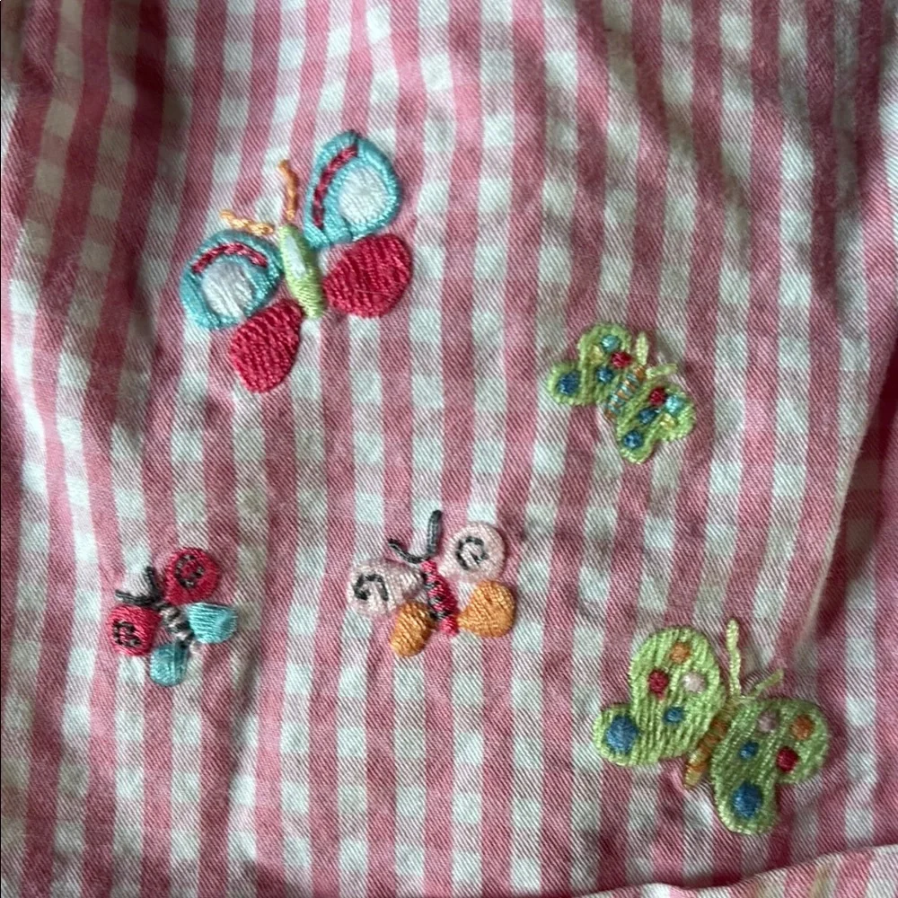 GAP Pink Gingham Kids Overalls Set